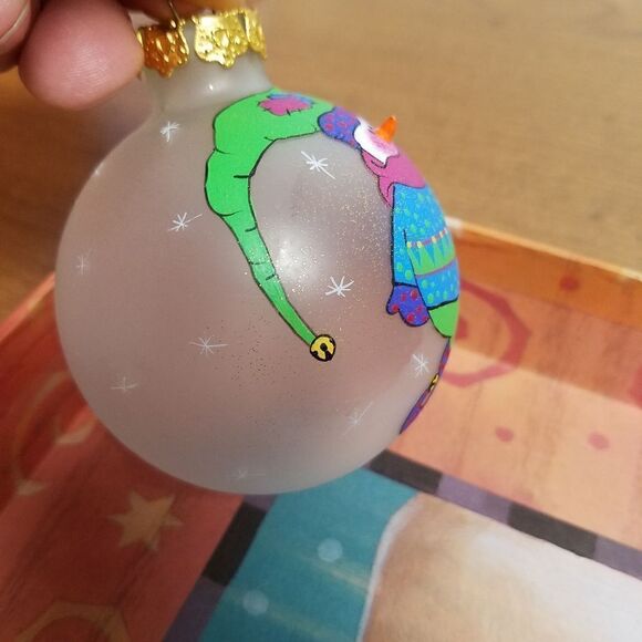 Set of 3  Hand painted 3D snowman ornaments. Aprox 8". - Picture 8 of 8